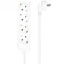 AISENS Regleta de 4 Tomas Blanca con Cable de 1,4m